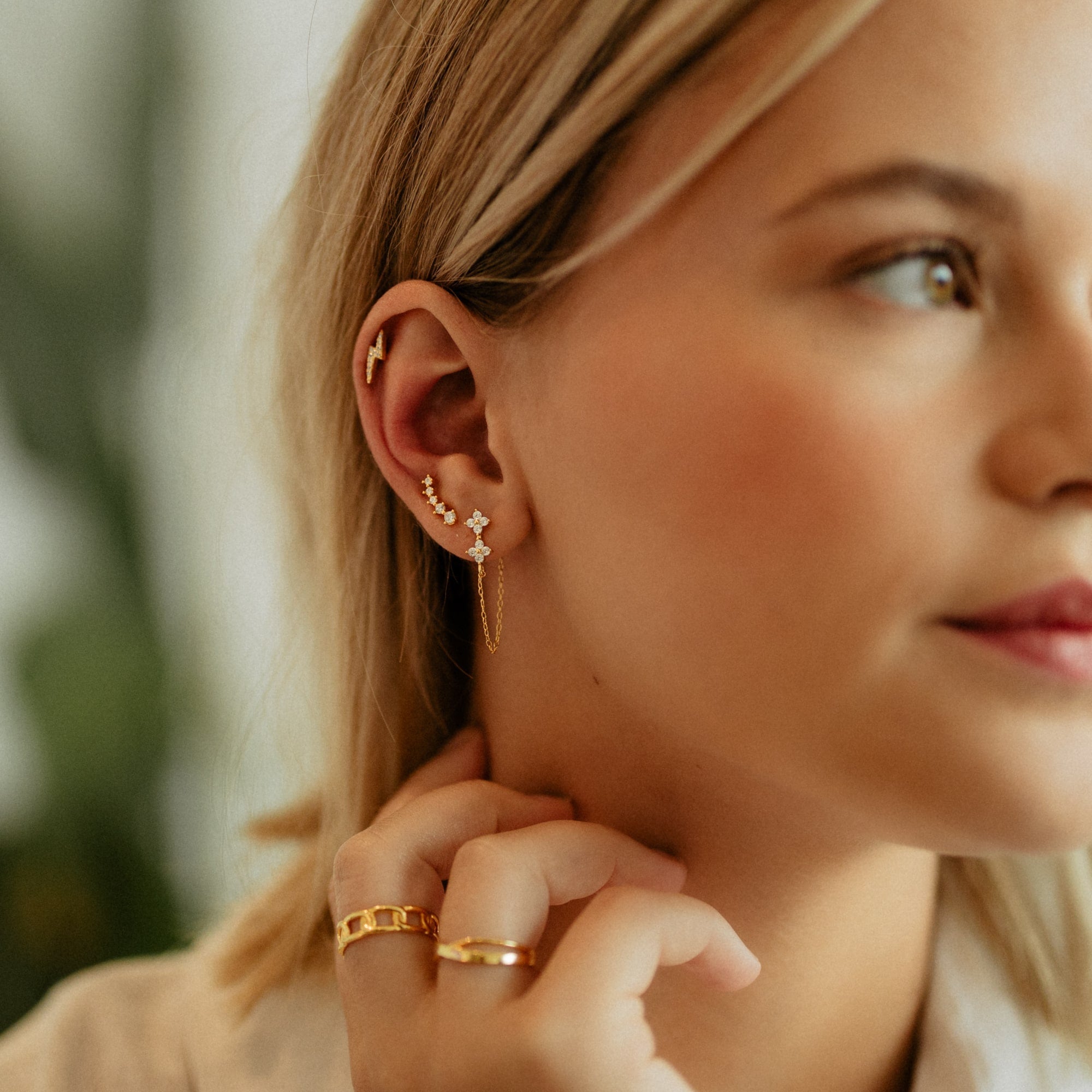 BOUCLE D'OREILLE BALI - 925 sterling silver / 24K gold