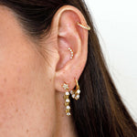 PIERCING FLORES - 925 sterling silver / 24K gold