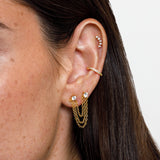 PIERCING FLORES - 925 sterling silver / 24K gold