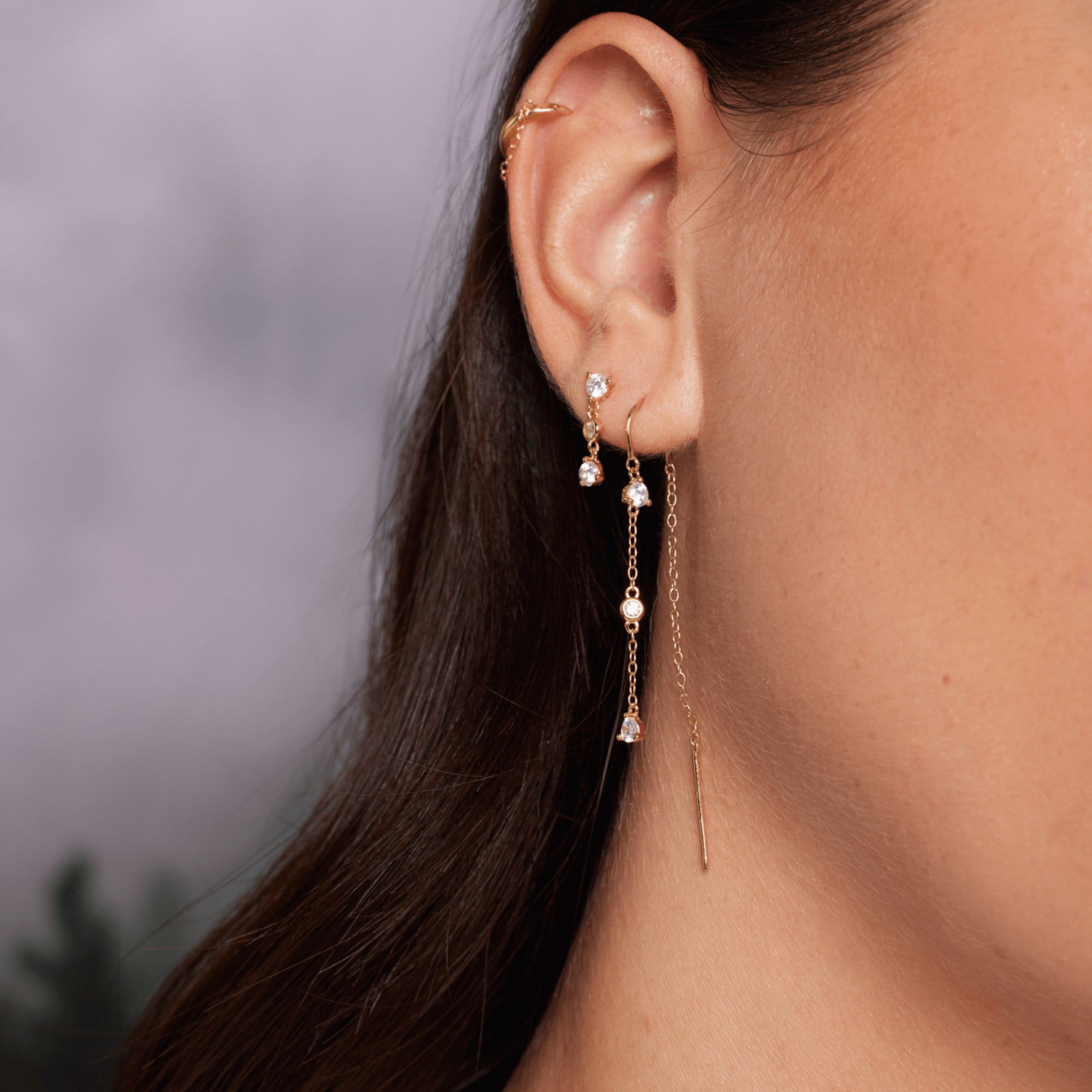 Popular Designer Stud Jewelry 18K Gold Color Thin Chain Link Drop Earrings  - China Link Earring and 18K Gold Vermeil Link Chain price |  Made-in-China.com