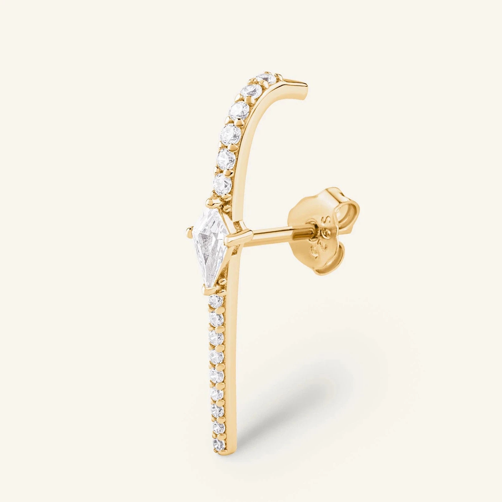 Boucle d'oreille Theoule - Pohésia - Argent 925 doré à l'or 18 carats