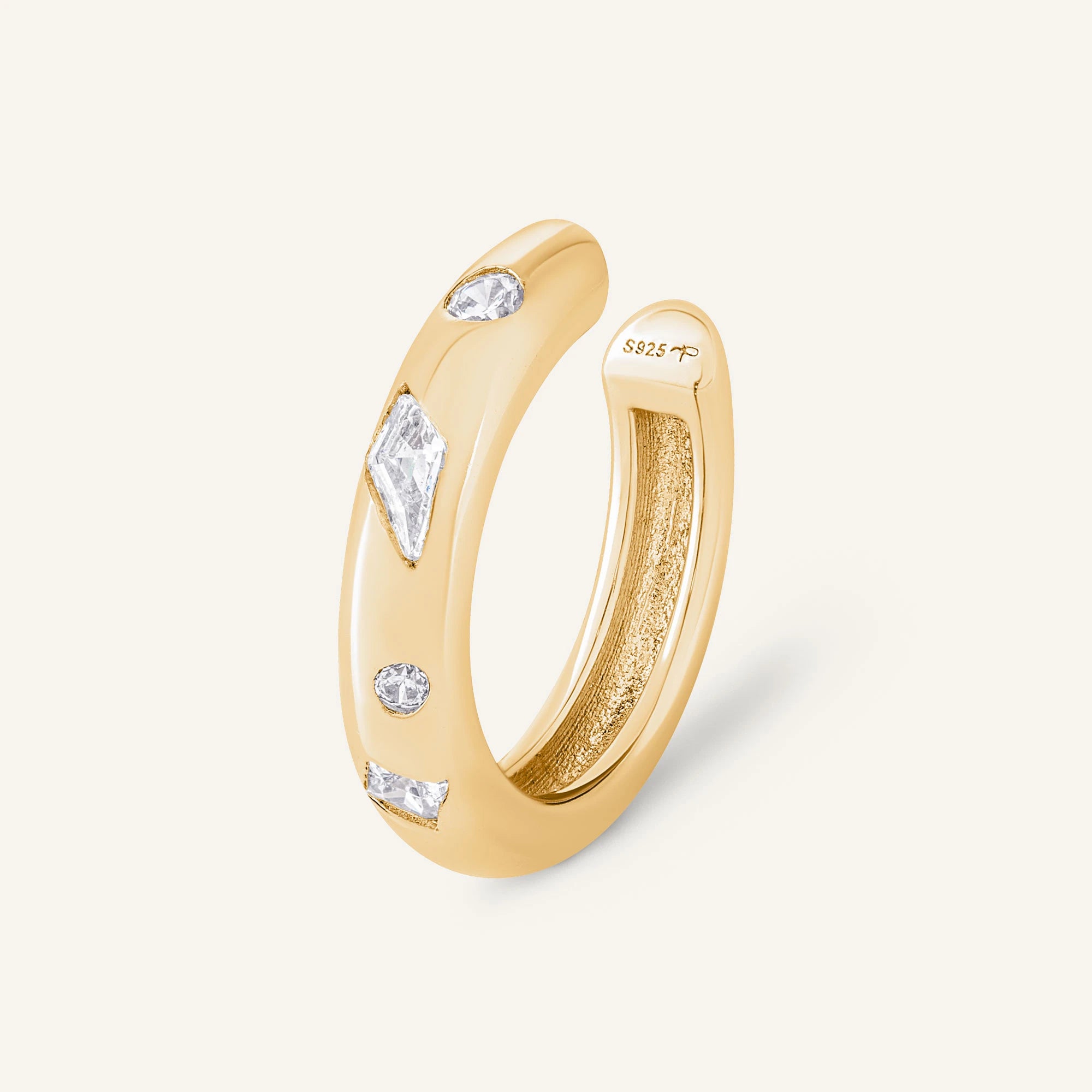 EARCUFF BONIFACIO - Pohésia - Argent 925 doré à l'or 18 carats