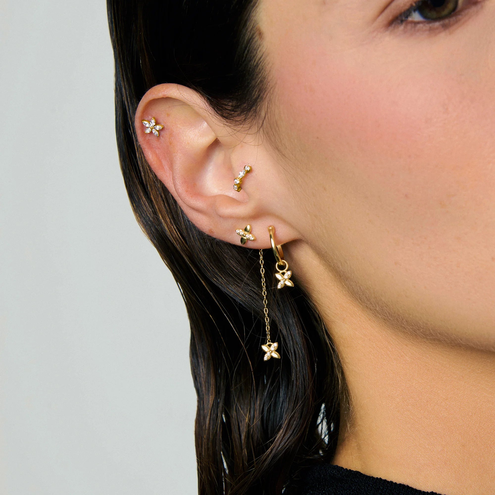 Piercing d’oreille en titane ASTM F-136 hypoallergénique Pohésia pour helix, flat et tragus, labret et anneau