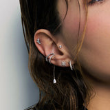 Piercing d’oreille en titane ASTM F-136 hypoallergénique Pohésia pour helix, flat conch et tragus, labret et anneau