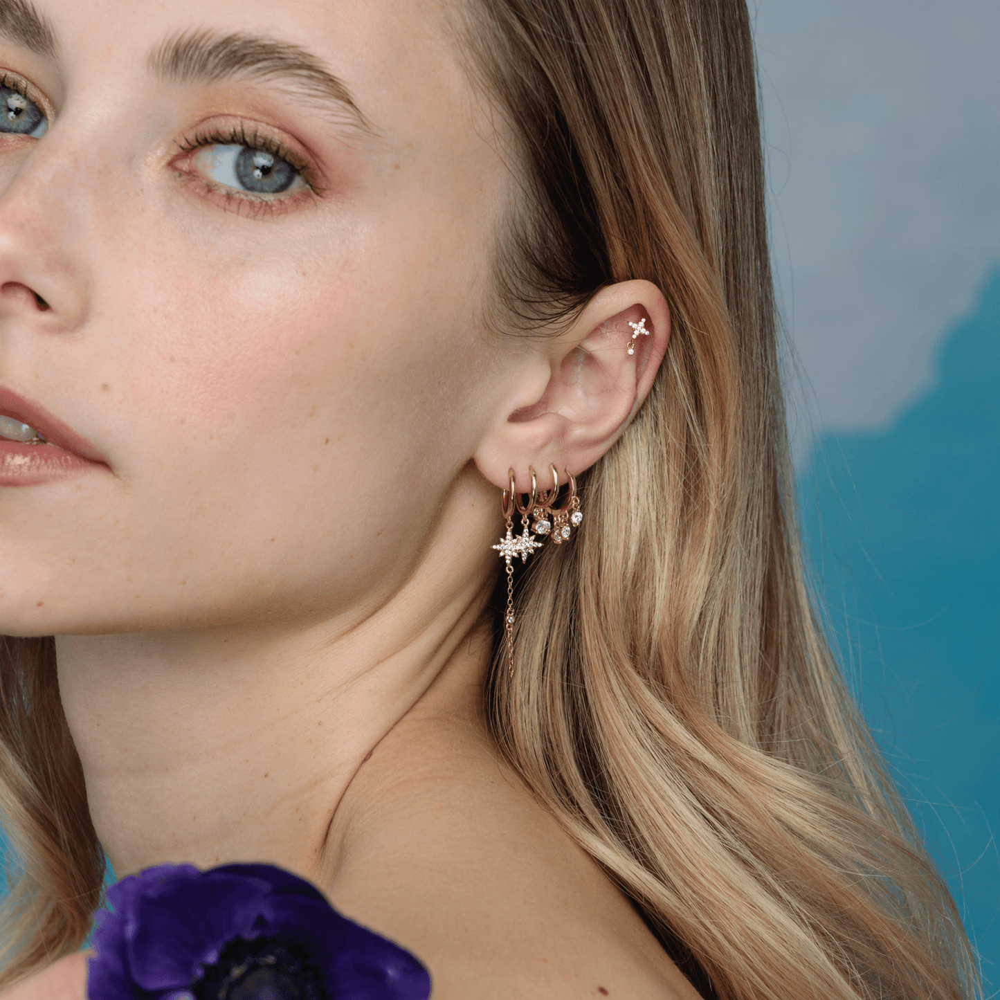 BOUCLES D'OREILLES NICE - 925 sterling silver / 24K gold