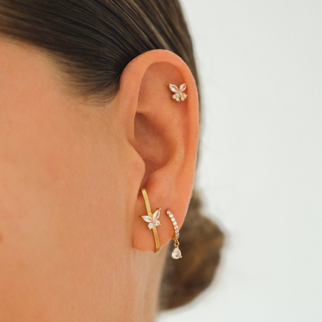 BOUCLE D'OREILLE MAJORQUE - 925 sterling silver / 24K gold